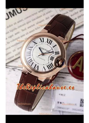 Ballon De Cartier Reloj Suizo Automático Calidad Espejo 1:1 33MM chapado en Oro Rosado
