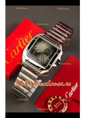 Cartier Santos De Cartier Acero 904L Dial Gris Reloj Super Clone Replica 40MM