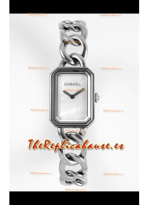 Reloj Chanel Premiere Gourmette Chain - Movimiento de Cuarzo Suizo en Dial Blanco 