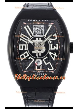 Franck Muller Vanguard Encrypto BTC V45 Caja PVD Reloj Réplica Suiza