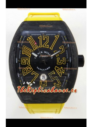 Franck Muller Super Clone Vanguard V45 Racing Carbono con Correa de Nylon