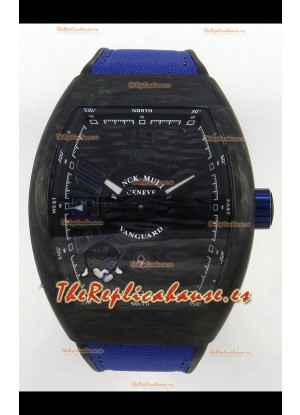 Franck Muller Super Clone Vanguard V45 Racing Carbono con Correa de Nylon