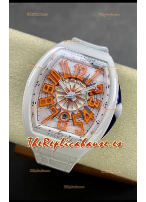 Franck Muller Vanguard Yachting Cerámica Blanca Reloj Réplica Suizo Espejo 1:1