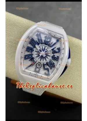 Franck Muller Vanguard Yachting Cerámica Blanca Reloj Réplica Suizo Espejo 1:1