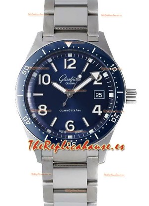 Glashütte SeaQ Edición Divers Superclone 1:1 Reloj Réplica Suiza Dial Azul