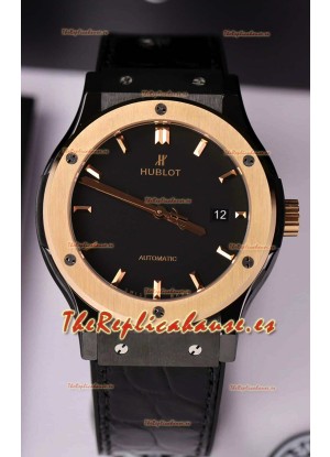 Hublot Classic Fusion Caja Cerámica Bisel Oro Rosado Reloj Superclone 42MM
