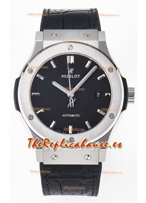 Hublot Super Clone Classic Fusion Titanium 42MM Reloj Réplica Espejo 1:1 Dial Negro
