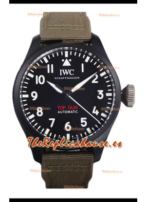 IWC Big Pilot's IW326906 Edición Top Gun 43MM Correa Khaki Nylon Cerámica Réplica Suiza 