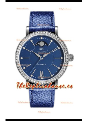 IWC Portofino IW659601 Automático Fase Lunar Reloj Caja Acero en Dial Azul 37MM