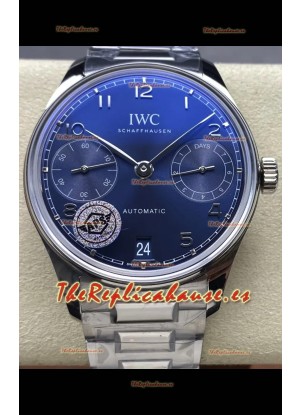 IWC Super Clone Portugieser Reloj Réplica Suizo Espejo 1:1 Dial Azul Reloj Caja Acero
