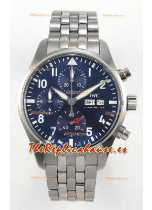 IWC Super Clone Pilot Cronógrafo Edition Dial Azul Reloj Réplica Suizo