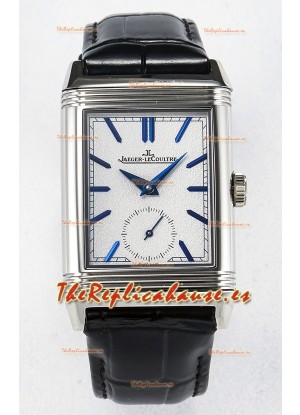 Jaeger-LeCoultre Reverso Super Clone DuoFace Azul/Blanco Reloj Réplica Acero