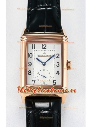 Jaeger-LeCoultre Reverso Super Clone DuoFace Negro/Blanco Reloj Réplica Oro Rosado