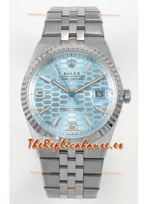 Rolex Land-Dweller 127336 Azul Hielo Diseño Panal Abeja 40MM Reloj Réplica Suizo