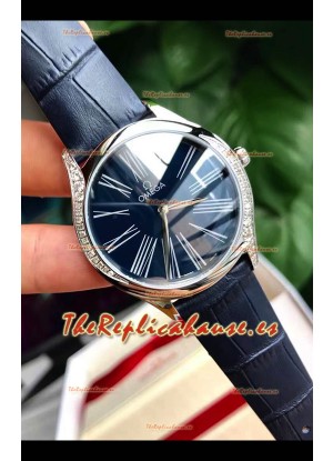 Omega De Ville Tresor Edition Reloj Cuarto Suizo 36MM Caja de Acero Dial Azul