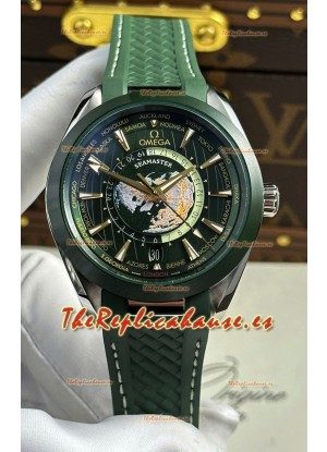 Omega Seamaster Aqua Terra 150M Worldtime Correa Goma Reloj Réplica Suizo