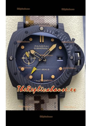 Panerai Submersible PAM1513 Carbotech GMT Edición Navy Seals Reloj Réplica 44MM