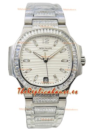 Patek Philippe Nautilus 7118 35MM 1:1 Acero Inoxidable Dial Blanco Reloj Réplica Espejo 1:1