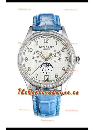 Patek Philippe Complications 4948G Annual Calendar Moonphase Dial Blanco Oro Rosado Réplica Suiza 