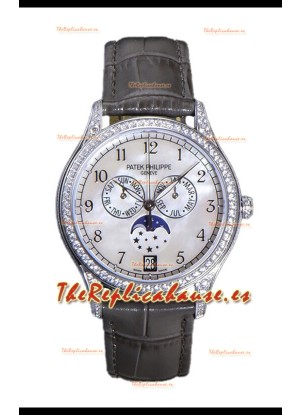 Patek Philippe Complications 4948G Annual Calendar Moonphase Dial Perla Oro Blanco Réplica Suiza 