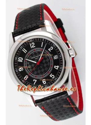 Patek Philippe Calatrava 6007 Dial Negro Manecillas Rojas Caja Acero 904L Reloj Réplica Espejo 1:1