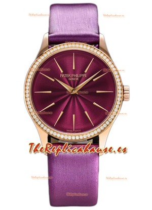 Patek Philippe Calatrava 4997 Ladies Dial Oro Rosado Reloj con Movimiento Suizo Automático