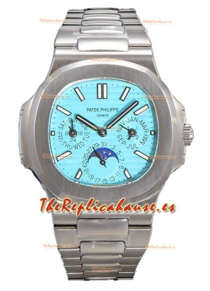 Patek Philippe Nautilus 5740 Perpetual Calendar Oro Blanco Dial Tiffany Reloj Réplica Suiza 