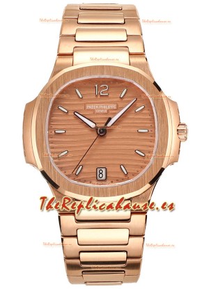 Patek Philippe Nautilus 7118R 35MM 1:1 Caja y Dial Oro Rosado Reloj Réplica Espejo 1:1