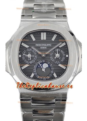 Patek Philippe Nautilus 5740 Perpetual Calendar Acero Inoxidable Dial Gris Reloj Réplica Suiza 