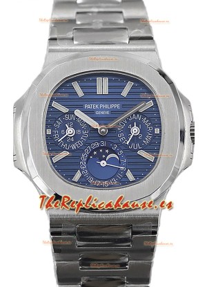 Patek Philippe Nautilus 5740 Perpetual Calendar Acero Inoxidable Dial Azul Reloj Réplica Suiza 
