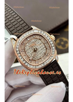 Patek Philippe Aquanaut 5062/450R-001 Oro Rosado Pavimentado de Diamantes Reloj Réplica Suiza 