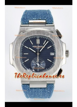 Patek Philippe Nautilus 5980/60G-001 Dial Azul Correa de Tela