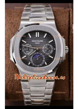 Patek Philippe Nautilus 5740 Perpetual Calendar Reloj Réplica Suizo Dial Acero Inoxidable Gris