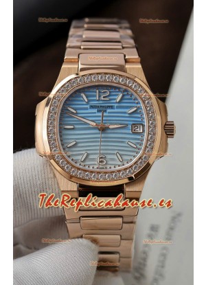 Patek Philippe 7010G Reloj Réplica Cuarto Suizo Gradient Blue y Dial Blanco