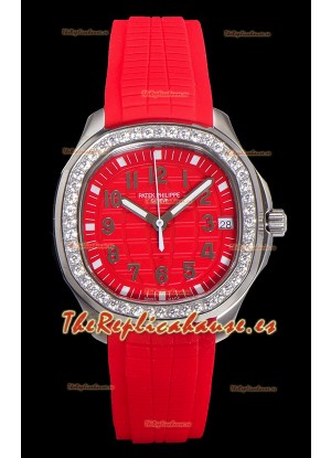 Patek Philippe Super Clone Aquanaut Reloj Acero Inoxidable Dial Rojo 38.5MM