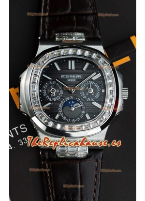 Patek Philippe Nautilus 5740 Perpetual Calendar Reloj Réplica Suizo Dial Acero Inoxidable Gris