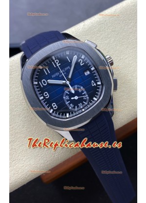 Patek Philippe Aquanaut Super Clone 5968 Caja Acero Cronográfo Reloj Dial Azul 