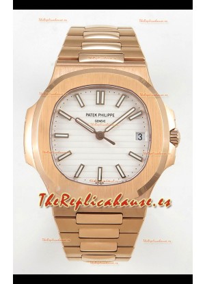 Patek Philippe Super Clone Nautilus 5711/1R-001 in Rose Dial Dorado Blanco