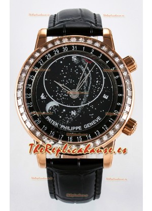Patek Philippe 6104R Grand Complications Reloj Superclone en Oro Rosado - Bisel Diamantes