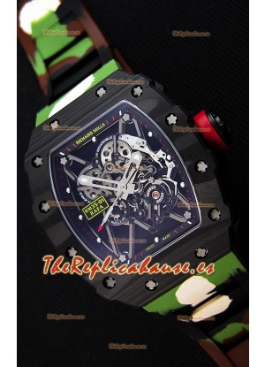 Richard Mille RM35-01 Rafael Nadal Caja de Carbón Forjado con Correa de Goma tipo Camuflaje