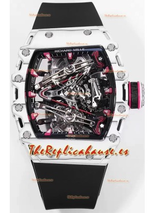 Richard Mille RM38-02 Carbono Blanco Bubba Watson Nylon Negro Tourbillon Movement Réplica Espejo 1:1