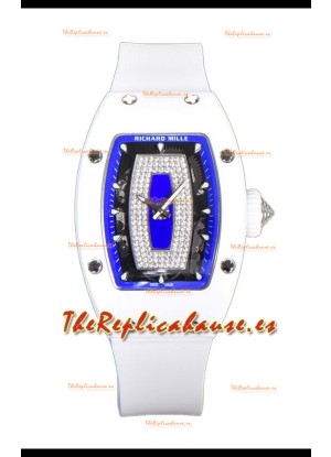 Richard Mille RM007 Cerámica Blanca Dial Azul Reloj Réplica Suiza Automático Superclone