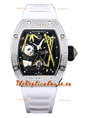 Richard Mille RM26-01 Tourbillon Panda Caja Acero Inoxidable Reloj Movimiento Suizo