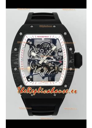 Richard Mille RM055 Caja Carbono Negro Goma Negra Reloj Superclone 1:1 Genuino Tourbillon