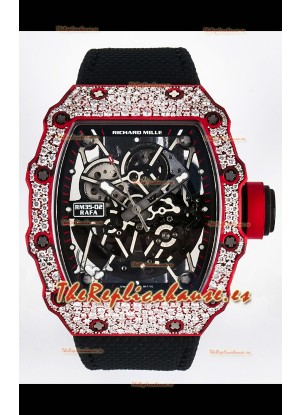 Richard Mille 035-02 Red NTPT Movimiento Real Vaucher Reloj Super Clone