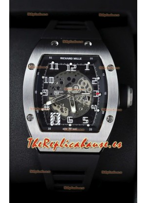 Richard Mille RM010 Reloj Acero Inoxidable Réplica en Correa Negra
