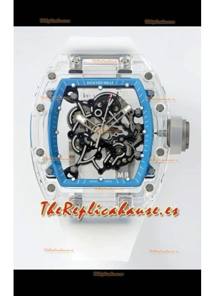 Richard Mille RM055 Caja con Zafiros Transparentes y Tourbillon Genuino Reloj Super Clone