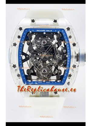 Richard Mille Super Clone 56-01 Caja Zafiro Transparente Reloj con Tourbillon Genuino