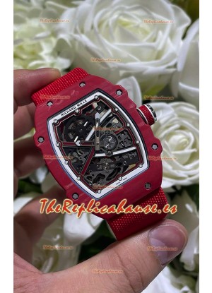 Richard Mille Super Clone RM67-02 Rojo Carbon TPT 37 Gramos Reloj Correa Roja