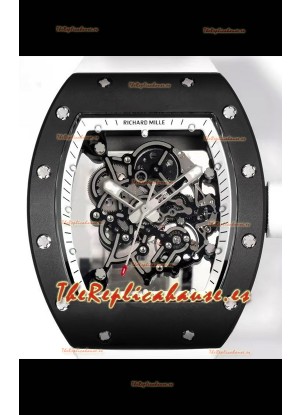 Richard Mille Super Clone RM055 Caja Cerámica con Reloj Genuino Tourbillon